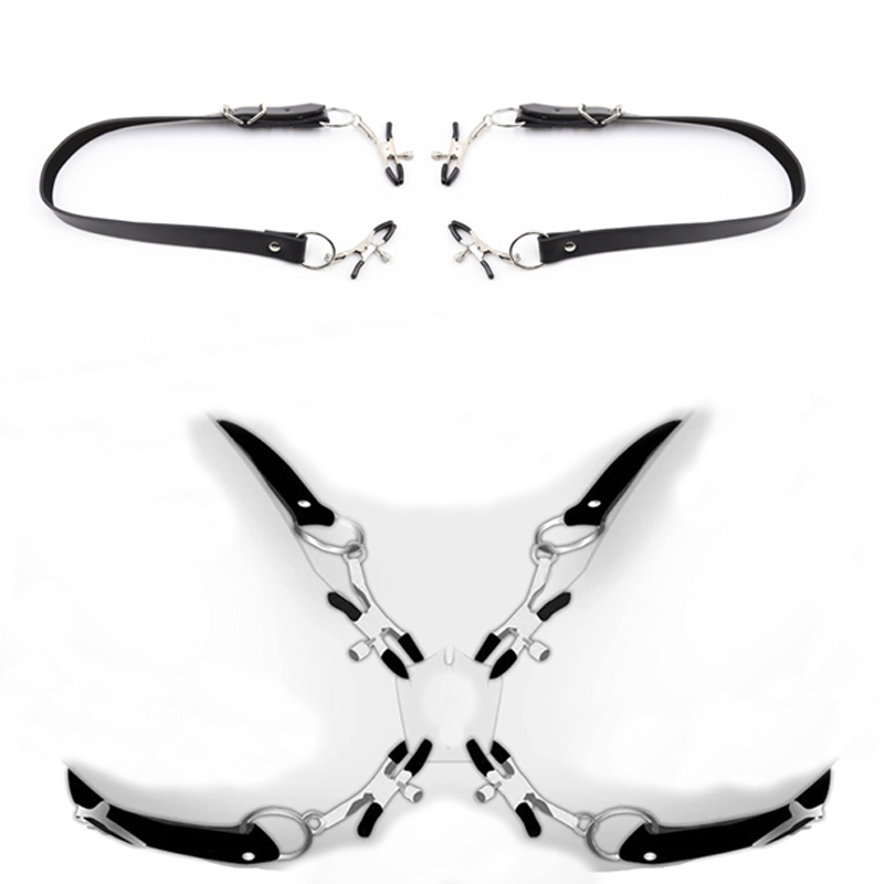 Leatherwork Clamp - Cinghie in pelle nera con clip
