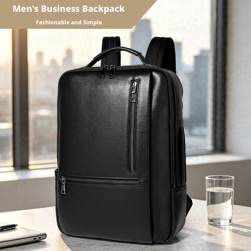 Leather Work Rucksack Mens - Zaino da lavoro in vera pelle
