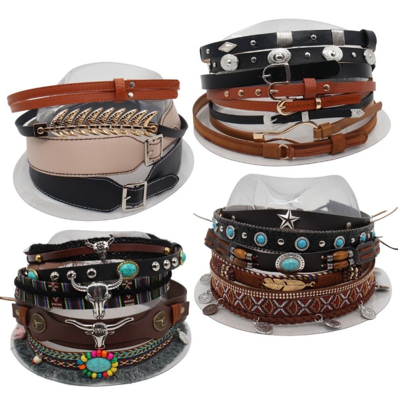 Leather Work Hat - Cintura in Stile Etnico Retrò, Fascia