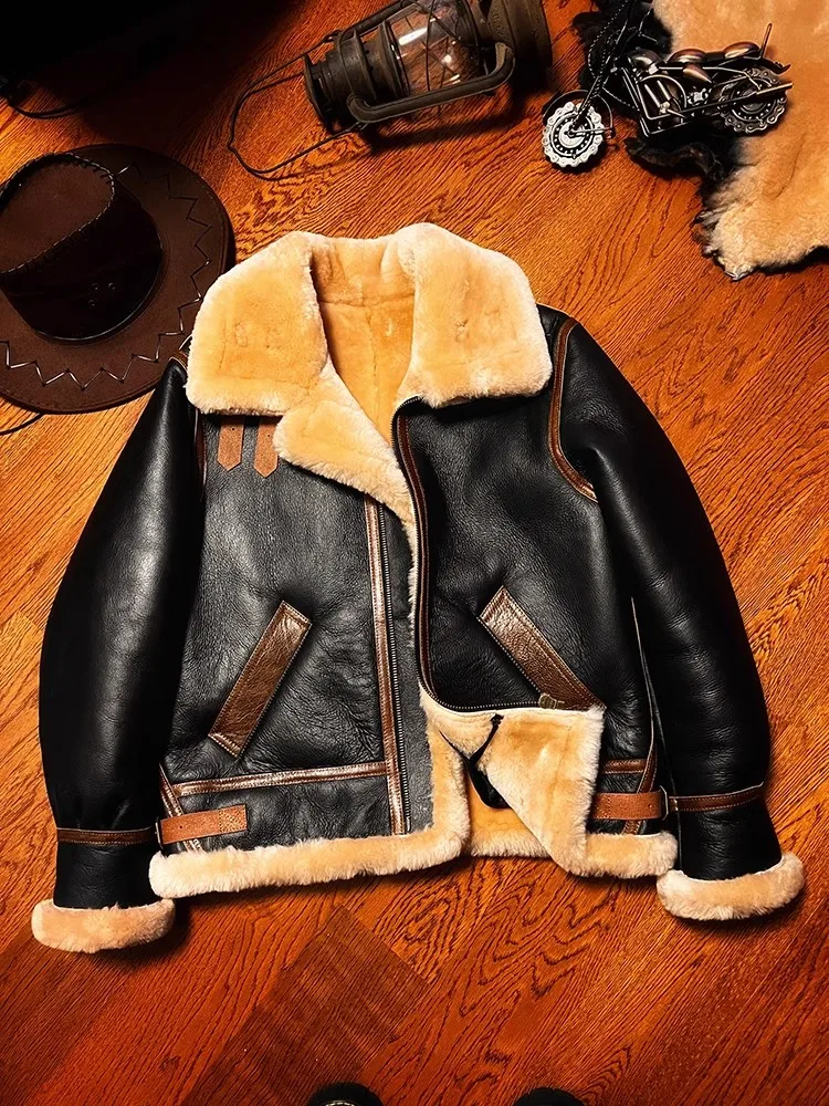 Leather Work Jacket - LNY! Alta qualità. Giacca di pelliccia