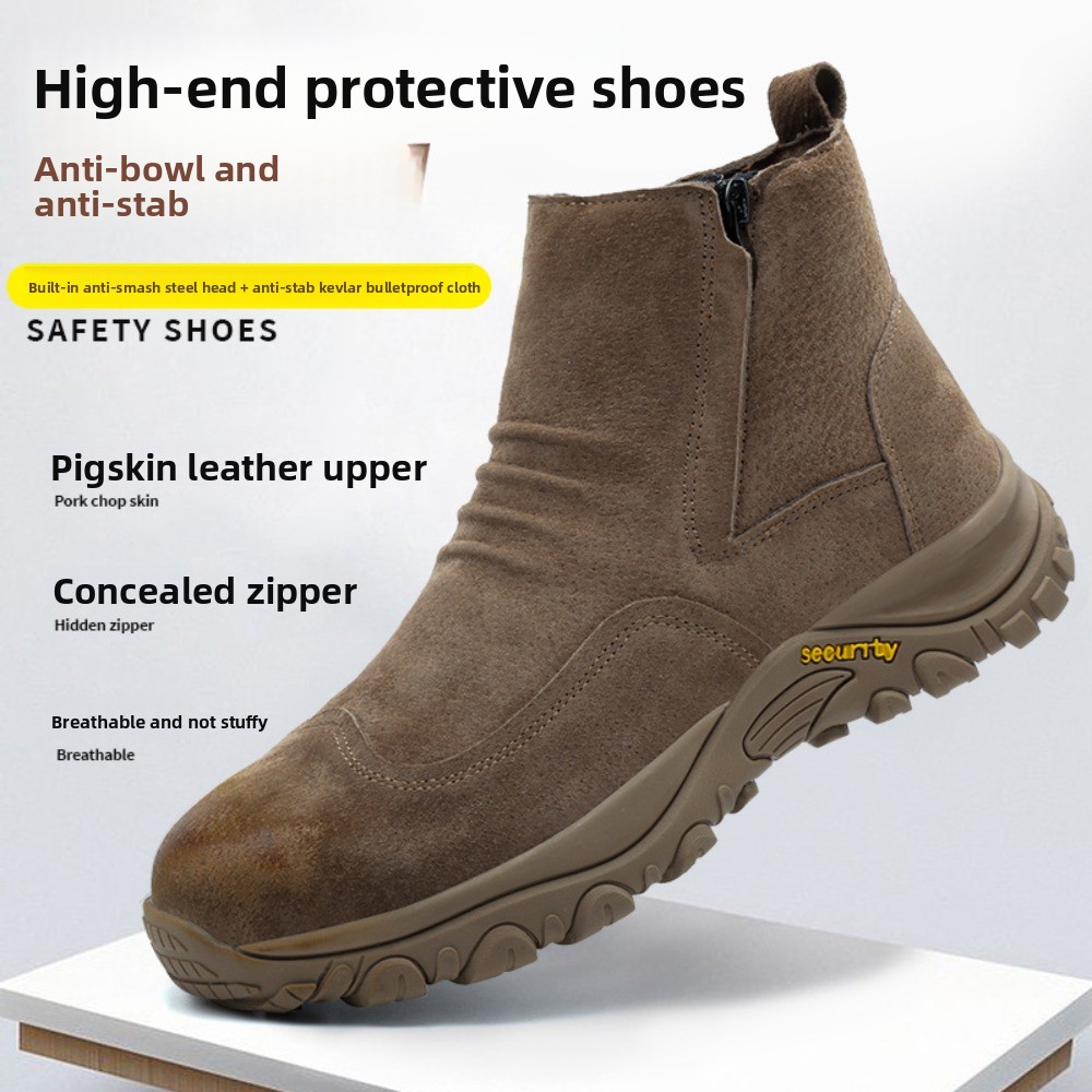 Leather Work Hat - Scarpe Antinfortunistiche in Pelle Traspirante con