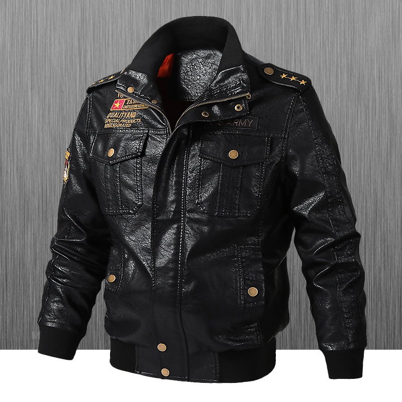 Leather Work Jacket - Giacca in Pelle Slim Fit da