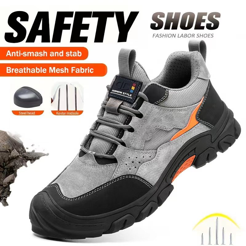 Leather Work Flats - Scarpe Antinfortunistiche Funzionali Antiurto e Antiperforazione,