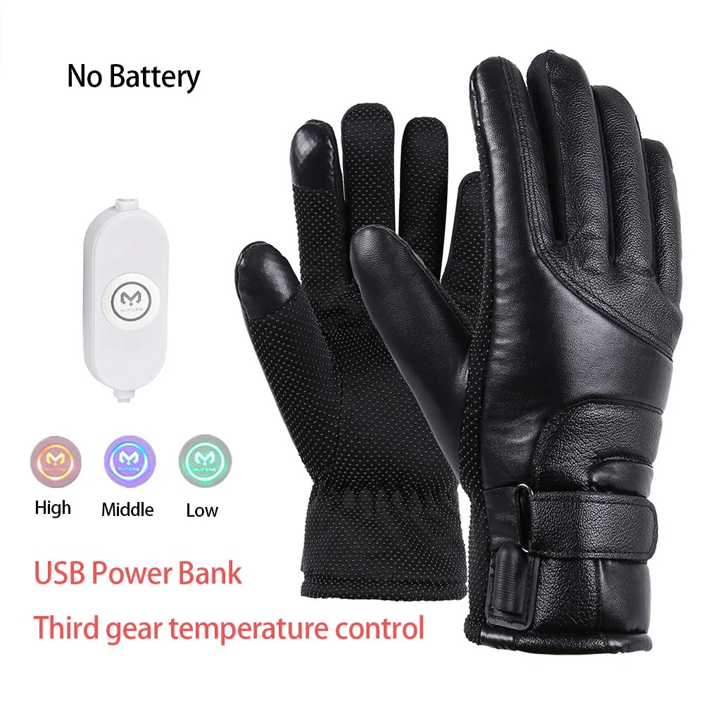 Leather Work Winter Gloves - Guanti da Sci Riscaldati Elettricamente per
