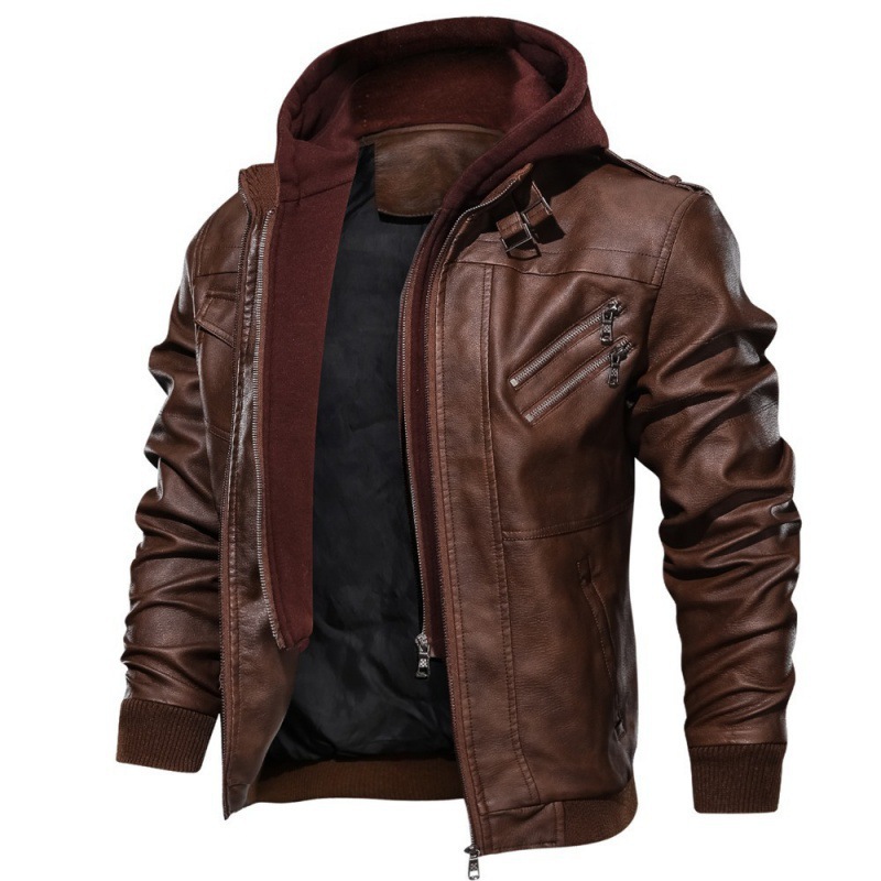 Leather Work Hat - Giacca in pelle finta in due