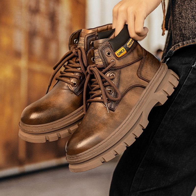 Stivaletti con plateau da uomo - Leather Work Flats recensione e prezzo