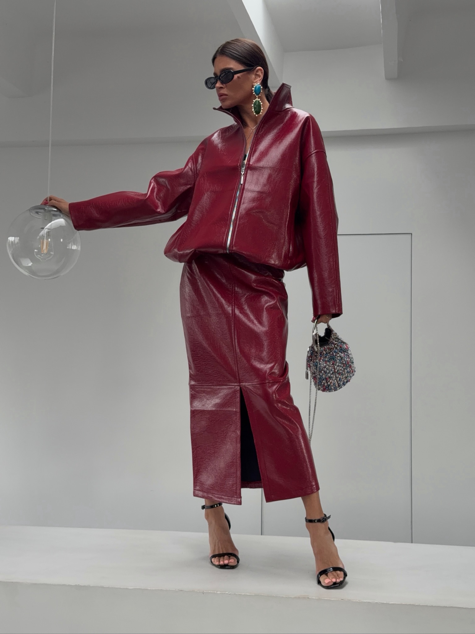 Completo da donna in pelle PU  - Leather Work Jacket recensione e prezzo